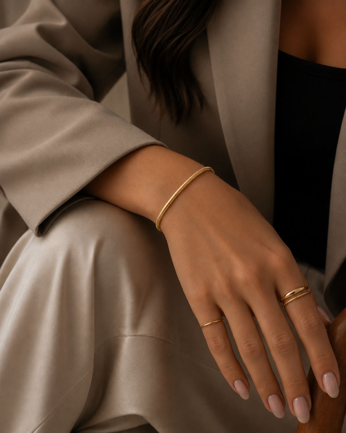 The Fil Lisse Round Herringbone Bracelet
